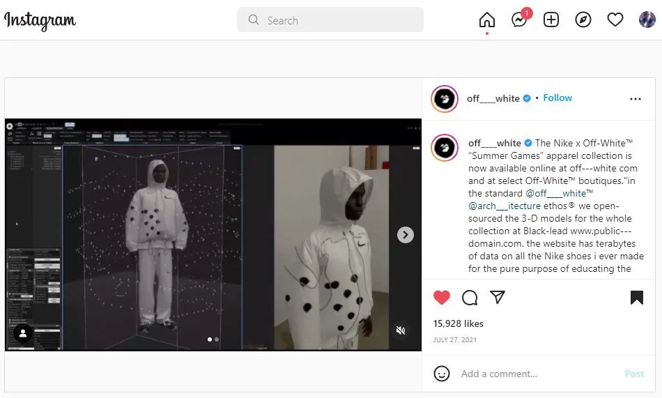 Nike × Off-White campaign publication — retail display